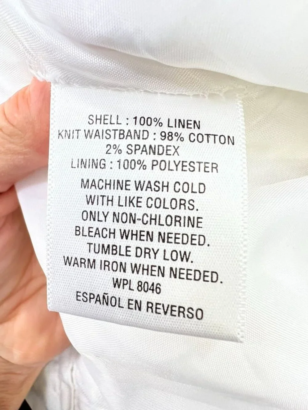 JM Collection Women's Linen Wide-Leg Crop Pants Drawstring Waist Size 18 White